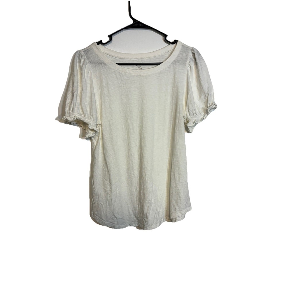 Loft Outlet Women's White Short Sleeve Top Size Medium Petite